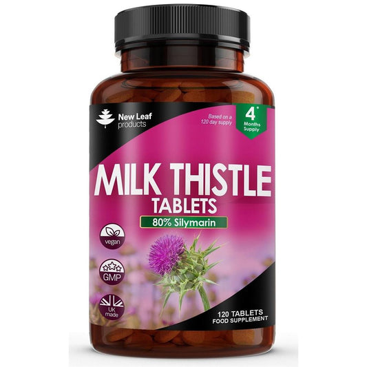 New Leaf Products_Milk Thistle 4000mg Tablets - 80% Silymarin 120 Vegan Tablets