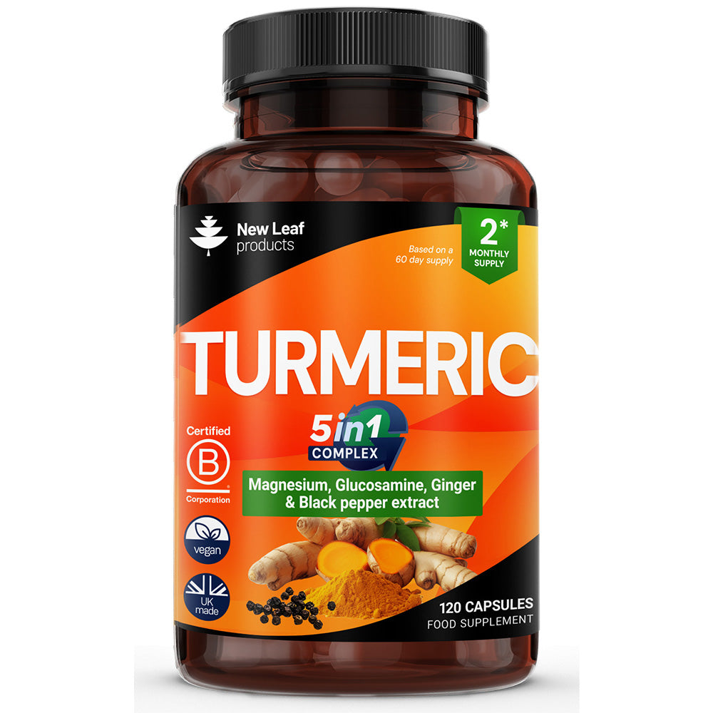 Turmeric + Magnesium Glucosamine Ginger & Black Pepper 120 Caps