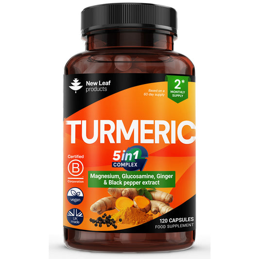 Turmeric + Magnesium Glucosamine Ginger & Black Pepper 120 Caps