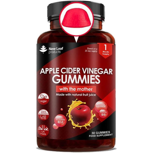 New Leaf Products_Apple Cider Vinegar Gummy & Folic Acid B12 Recyclable Bottle