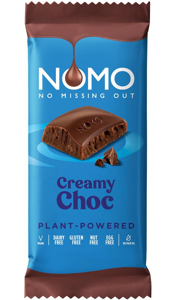 Nomo Free From Creamy Chocolate Block Bar 75gm-Pack of 14