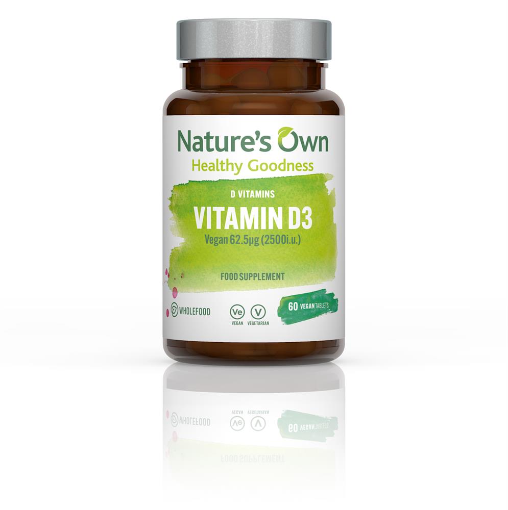 Natures Own_Wholefood Vegan Vitamin D3 62.5g 2500i.u. 60 Tablets