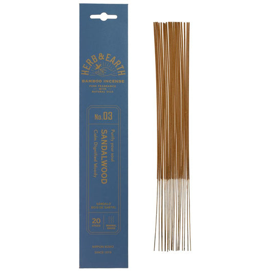Nippon Kodo_Herb & Earth Incense -Sandalwood 20 sticks-Pack of 4