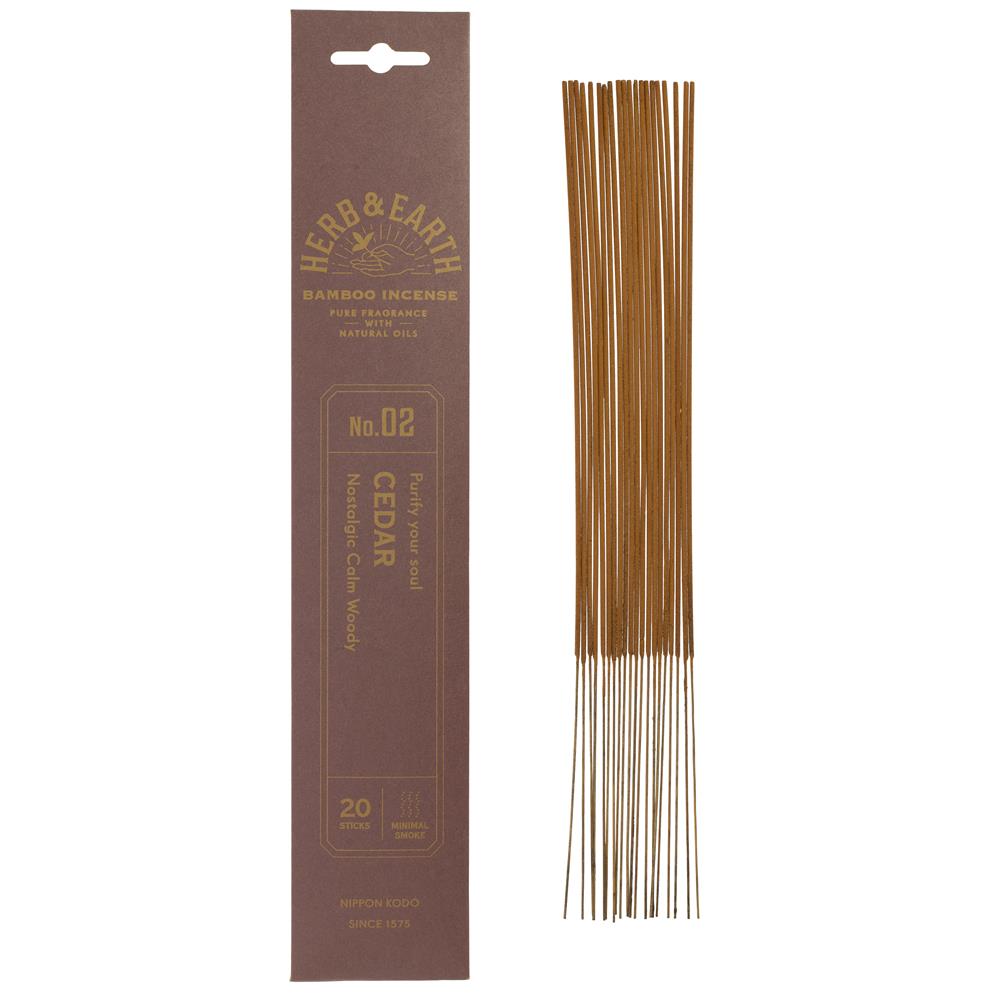 Nippon Kodo_Herb & Earth Incense -Cedarwood 20 sticks-Pack of 4