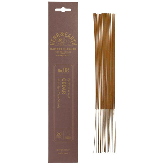 Nippon Kodo_Herb & Earth Incense -Cedarwood 20 sticks-Pack of 4