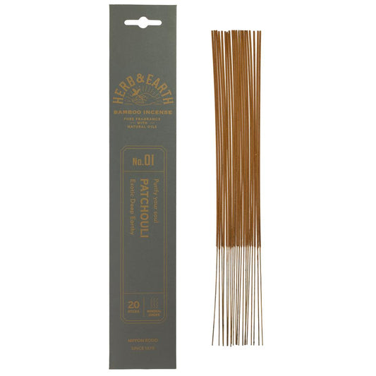 Nippon Kodo_Herb & Earth Incense -Patchouli 20 sticks-Pack of 4
