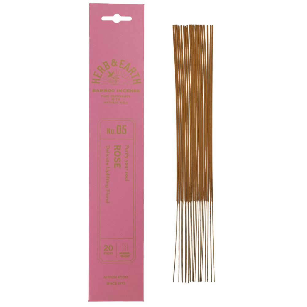 Nippon Kodo_Herb & Earth Incense -Rose 20 sticks-Pack of 4