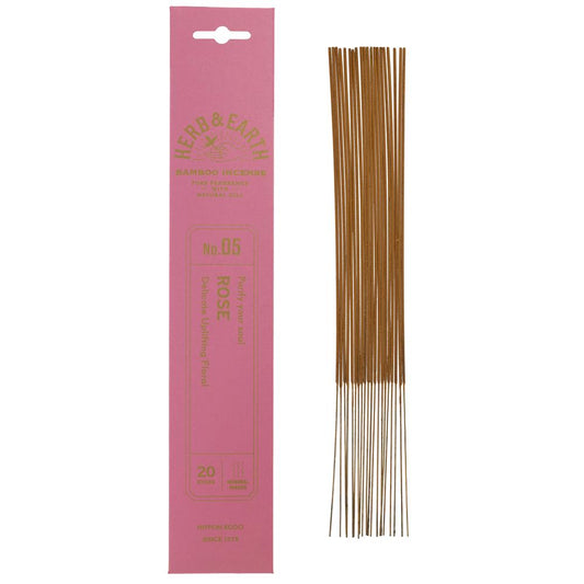 Nippon Kodo_Herb & Earth Incense -Rose 20 sticks-Pack of 4