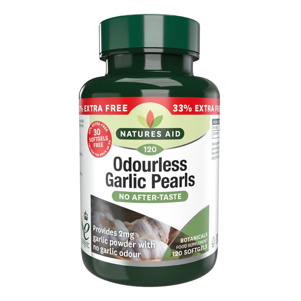 Natures Aid Promo Packs_Garlic Pearls (Odourless) one-a-day - 33% EXTRA FI
