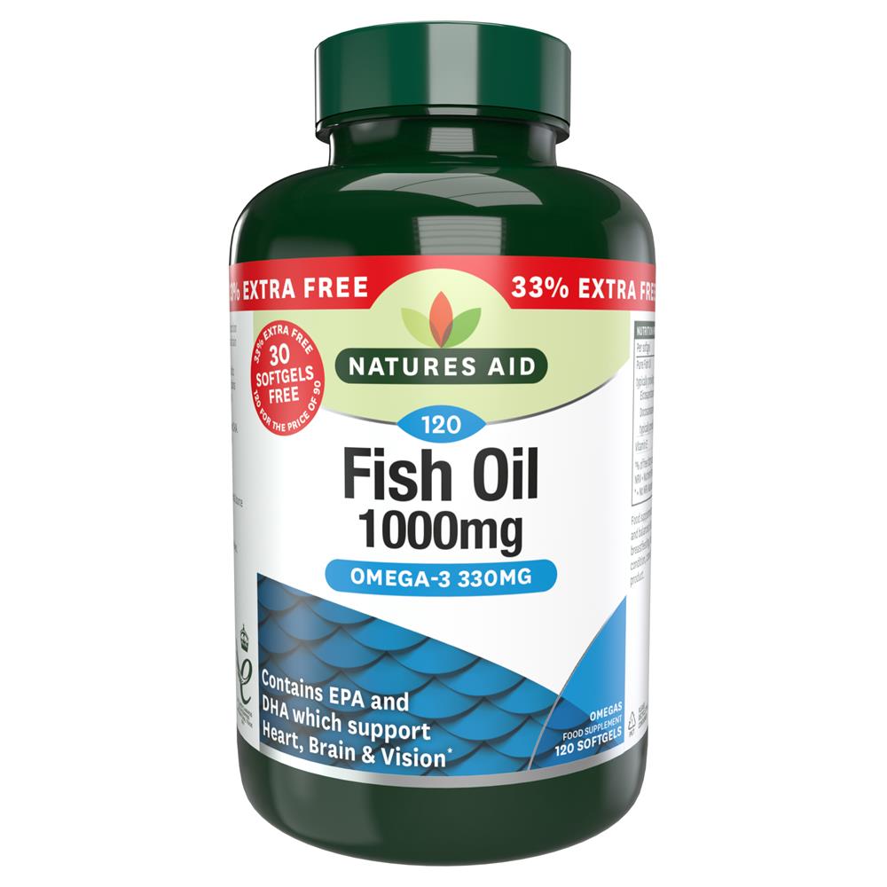 Natures Aid Promo Packs_Fish Oil - 1000mg (Omega-3 Rich) - 90 + 33% EXTRA FILL