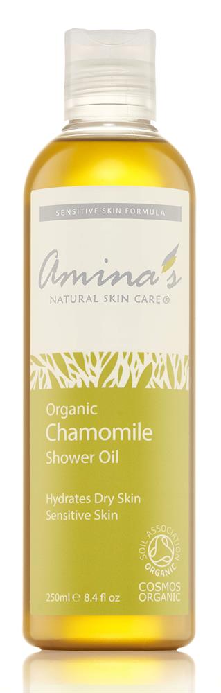 Amina's Natural Skincare_Organic Chamomile Shower Oil for Dry to Sensitive Skin 250ml