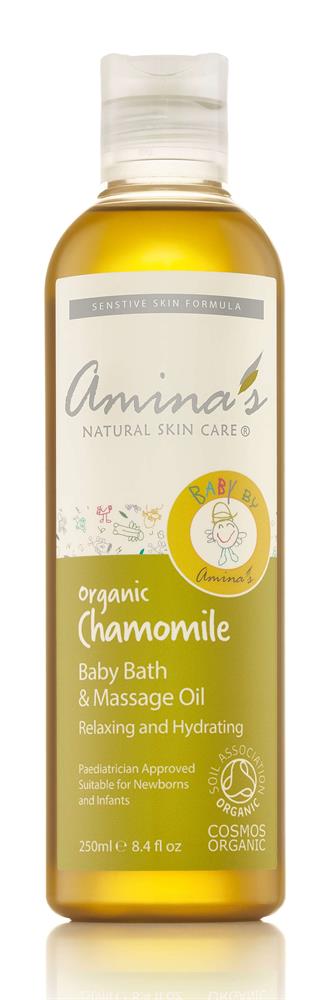 Amina's Natural Skincare_Organic Baby Bath & Massage Oil With Chamomile 250ml