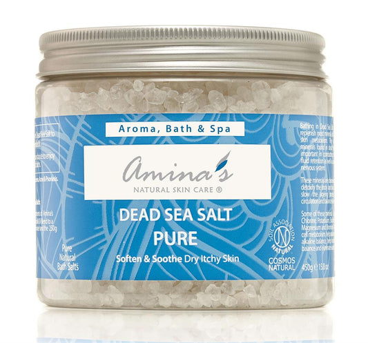 Amina's Natural Skincare_Pure Natural Bath Dead Sea Salts 450g