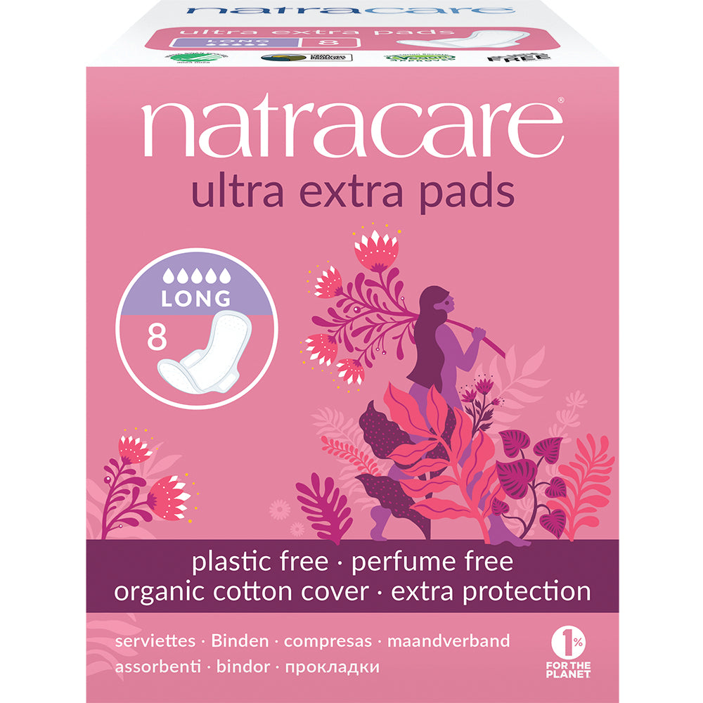 Natracare_Ultra Extra Pads Long with wings 8's-pack of 2