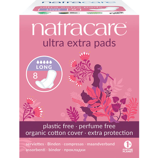 Natracare_Ultra Extra Pads Long with wings 8's-pack of 2