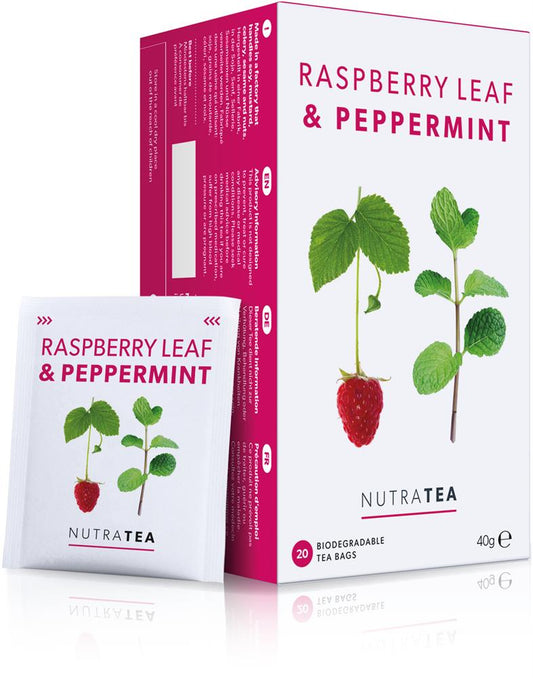 Nutratea_Nutra Raspberry Leaf & Peppermint - 20 Herbal Tea Bags-Pack of 2