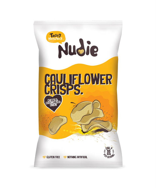 Nudie Snacks_Cheese & Carmelised Onion Cauliflower Crisps 80g-Pack of 12