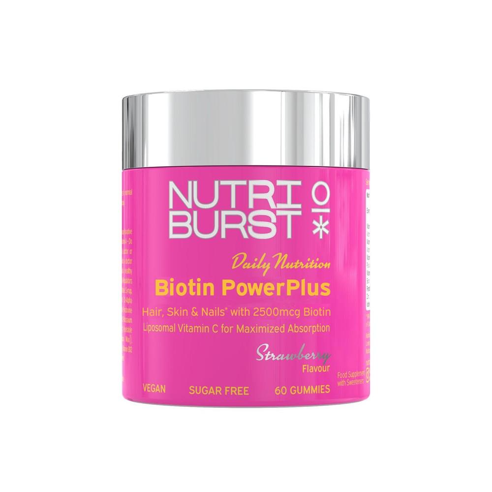 Nutriburst_Biotin PowerPlus 2500mcg Vegan Sugar-Free 60 Gummies
