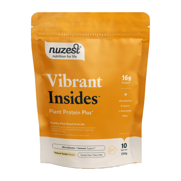 Nuzest Plant Protein Plus+ - Vibrant Insides  250g Natural Vanilla Flavour