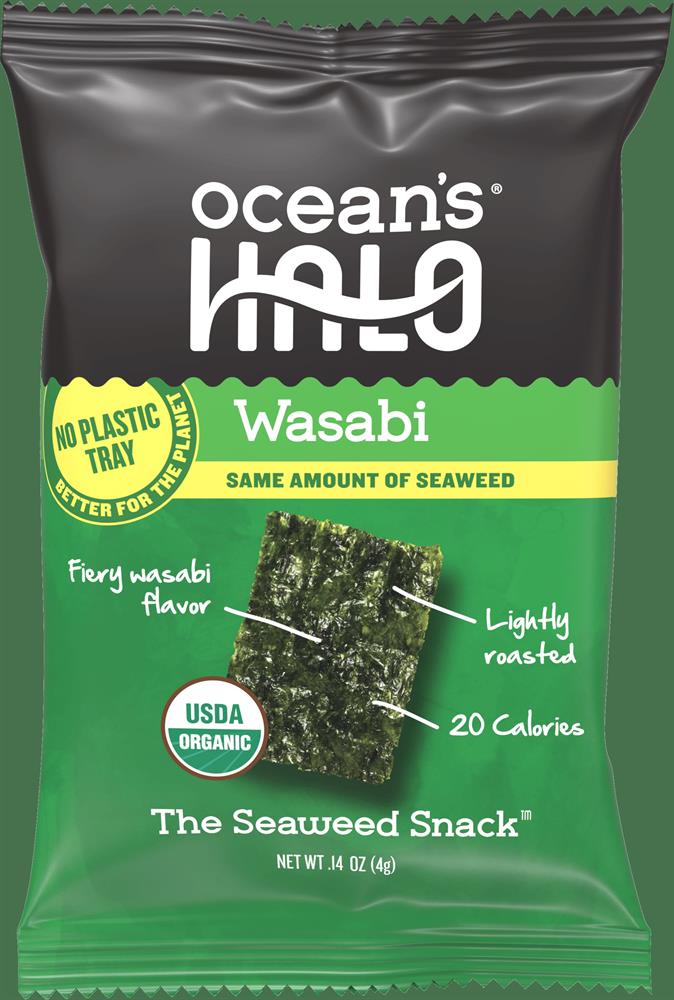 Ocean's Halo_Wasbabi Trayless Seaweed Snack-pack of 5