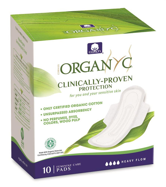 Organyc_Period Pads - Night (Heavy Flow) folded with wings - 10 pads
