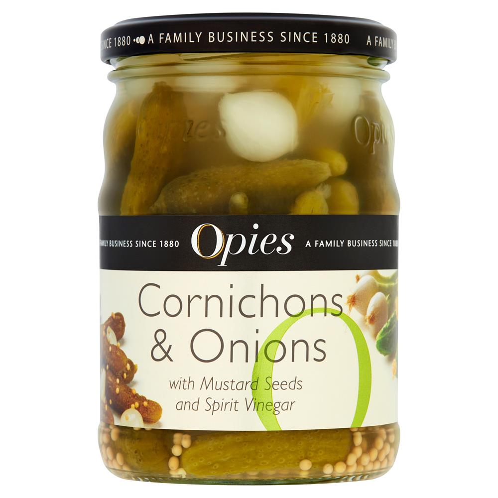 Opies_Cornichons & Onions with Mustard Seeds 350g-pack of 6