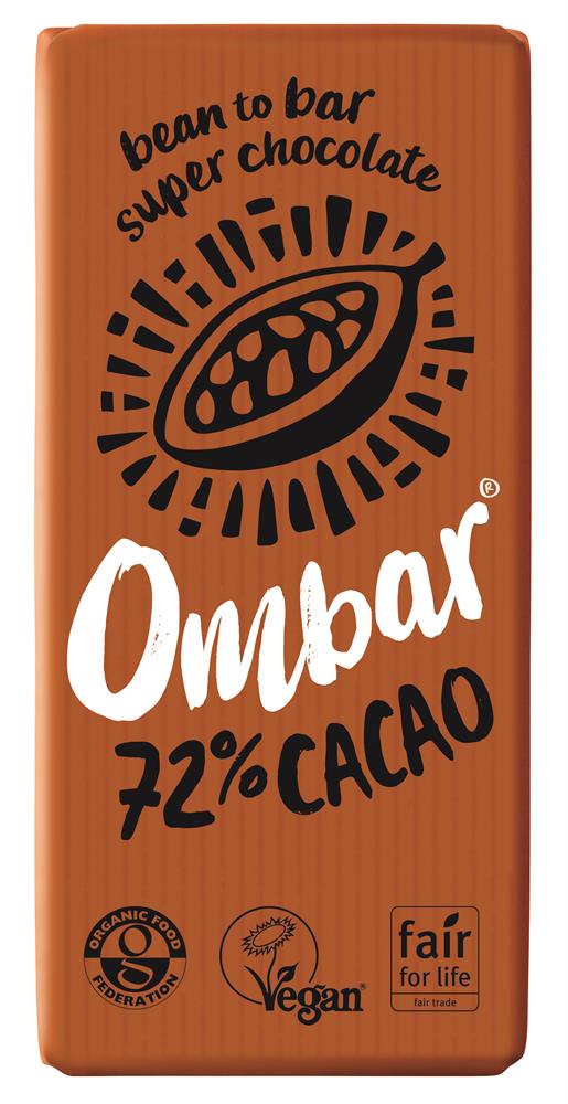 Ombar_72% Cacao 70g organic and vegan-Pack of 10