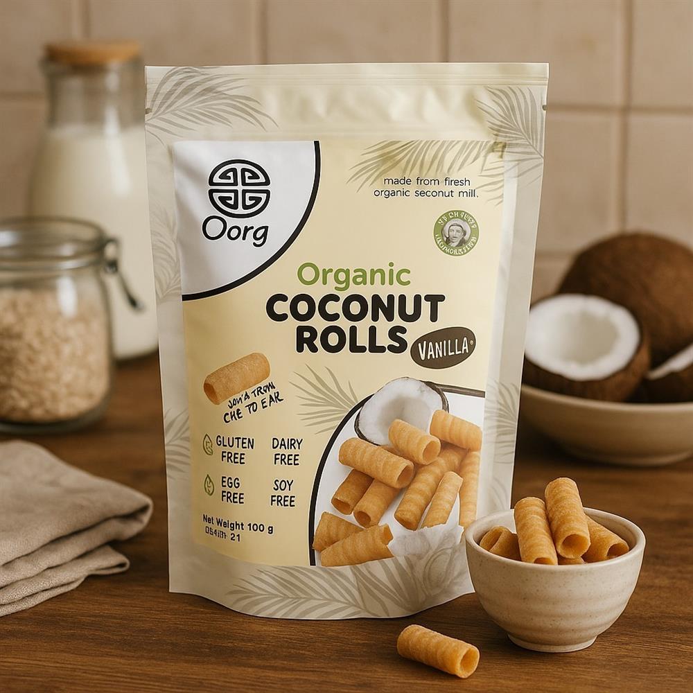 OORG_Organic Coconut Rolls Vanilla 100g-pack of 12