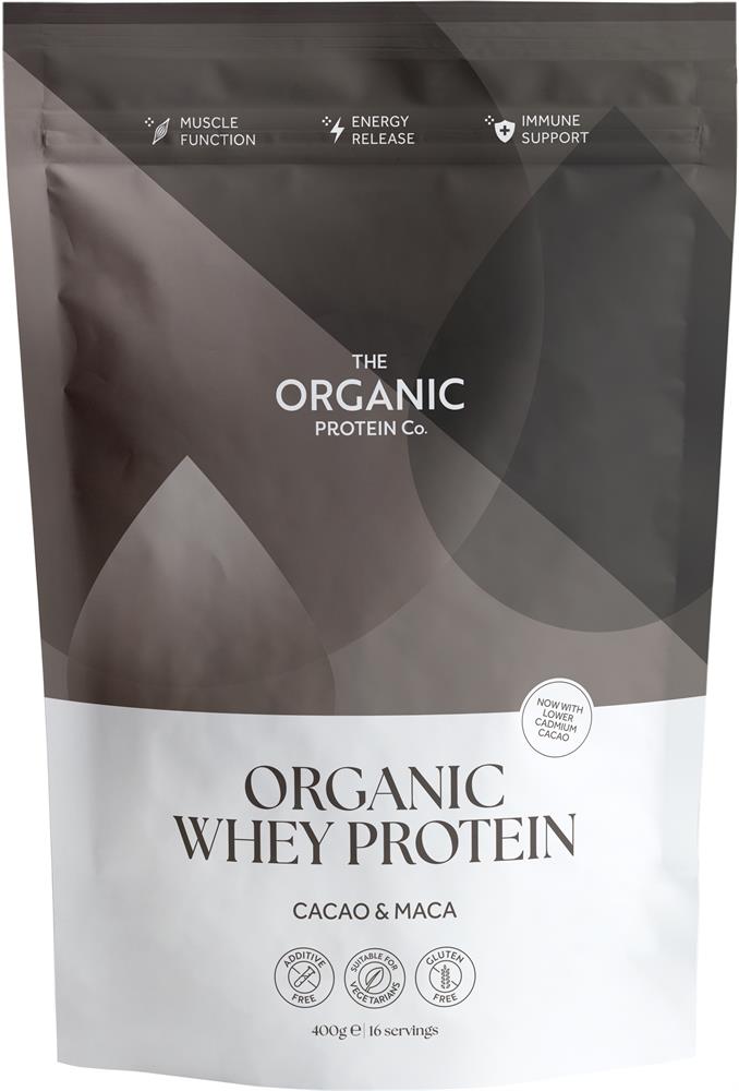 The Organic Protein Co_Cacao & Maca Organic Whey Protein Powder 400g
