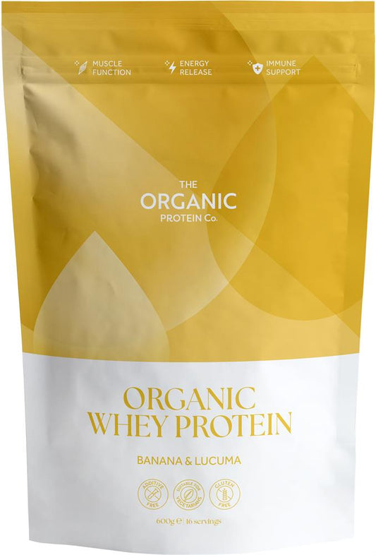 The Organic Protein Co_Banana & Lucuma Organic Whey Protein Powder 600g
