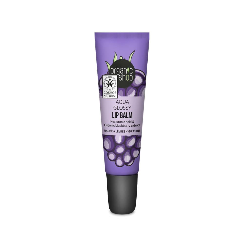 Organic Shop_Aqua Glossy Lip Balm Hyaluronic Acid & Blackberry 10ml-pack of 2