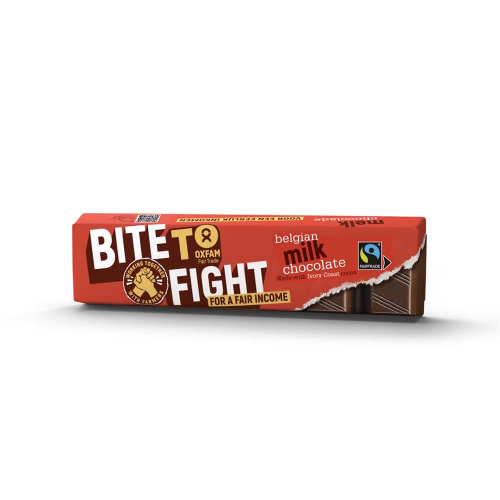 Oxfam Fair Trade_- BITE TO FIGHT Milk Chocolate 50g-pack of 35