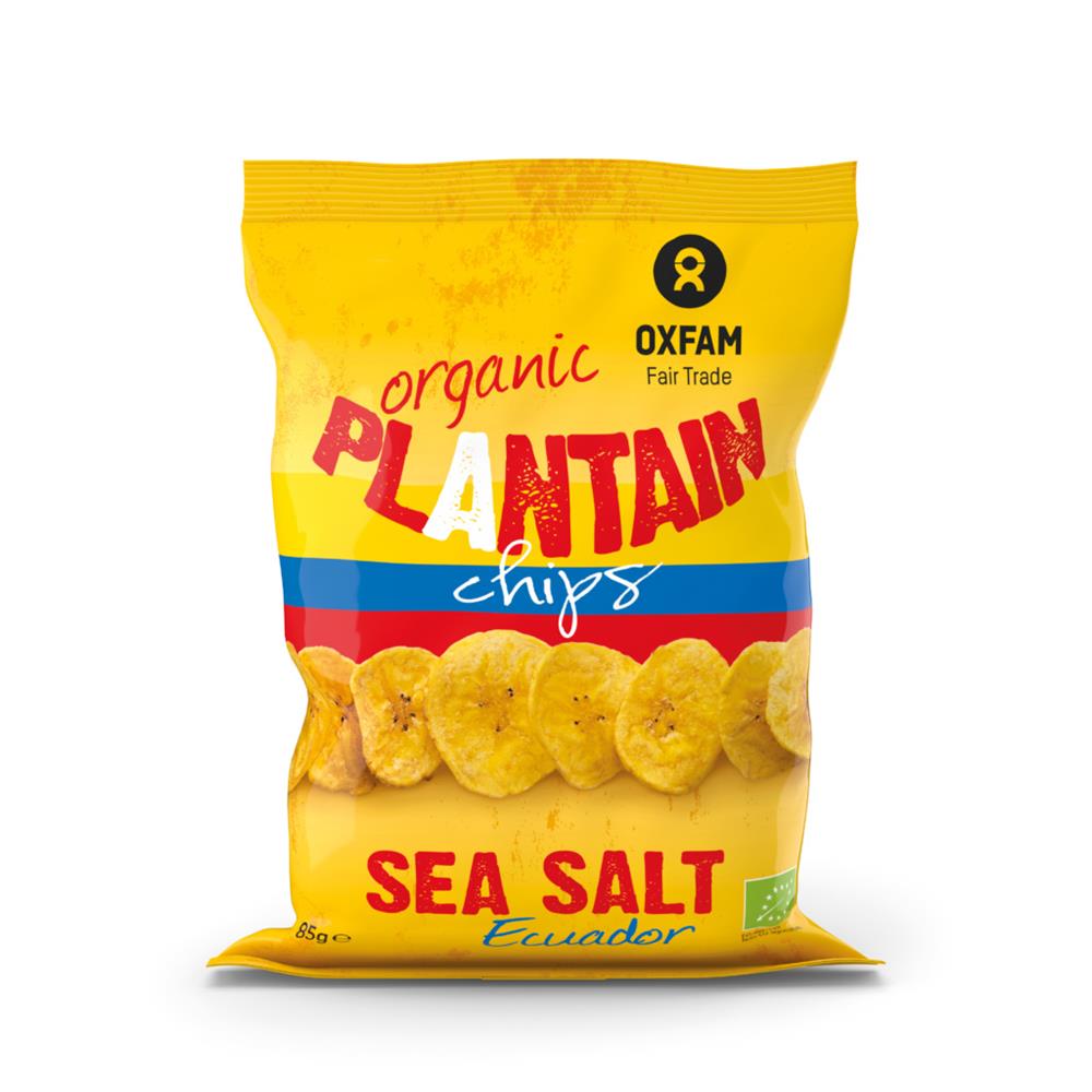 Oxfam Fair Trade_- ORGANIC Plantain Chips Salt 85g-pack of 24