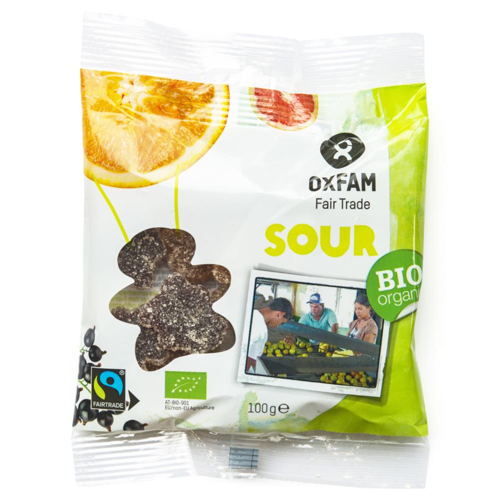Oxfam Fair Trade_- ORGANIC Sour Gummy Bears 100g-Pack of 20