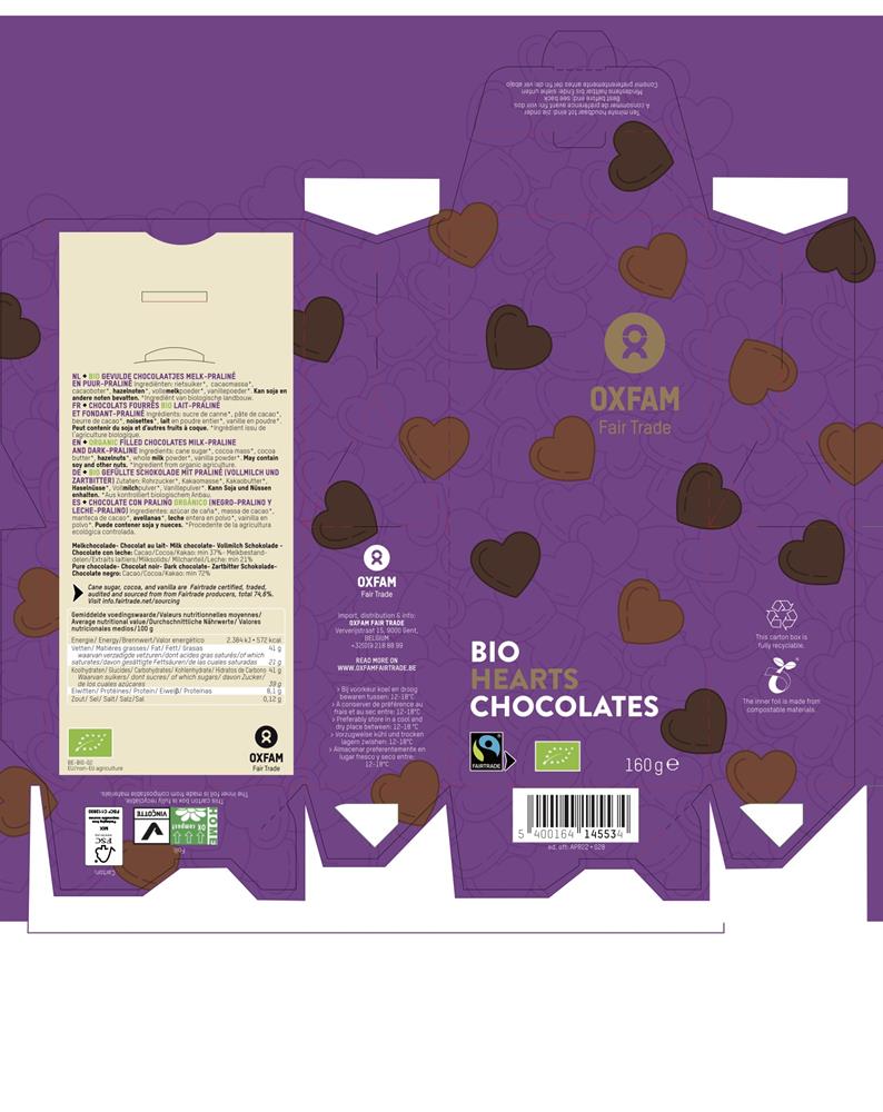 Oxfam Fair Trade_OXFAM Organic Mini Chocolate Hearts 160g