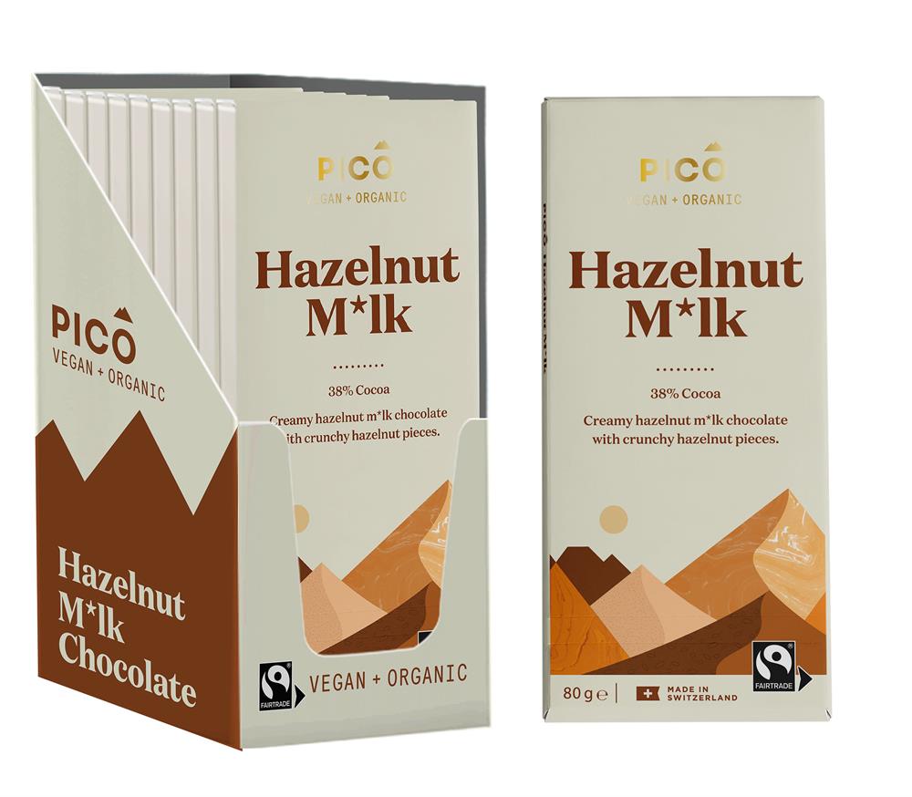 Pico_Organic Hazelnut M*lk Chocolate Bar 80g-pack of 2