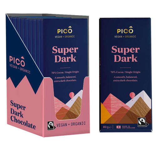 Pico_Organic Super Dark Chocolate 80g-Pack of 2