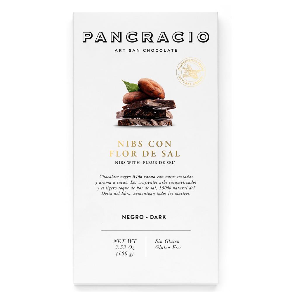Pancracio Chocolate_Cocoa Nibs and Fleur de Sel Dark Chocolate Bar 100g-pack of 2