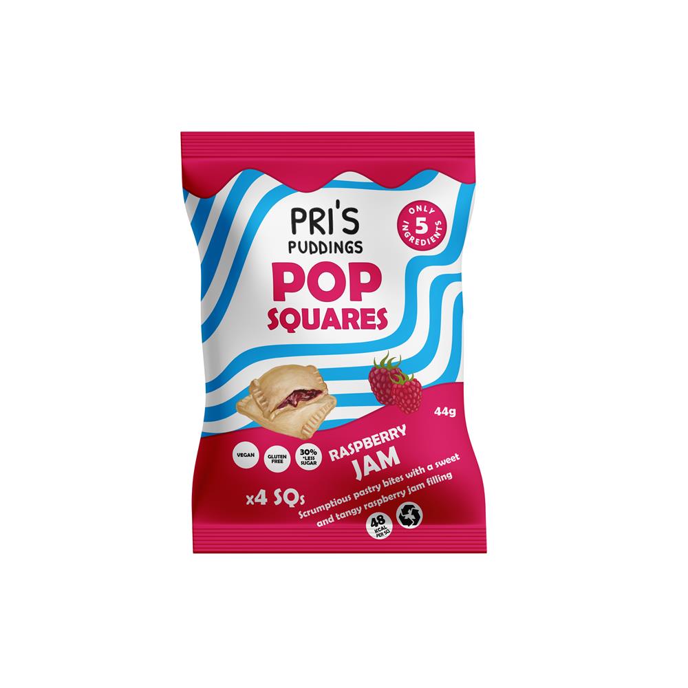 Pris Puddings_Pop Squares with Raspberry Jam 44g-Pack of 3