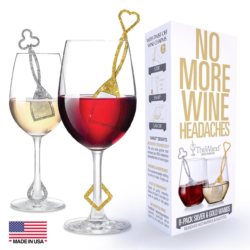 PureWine_Wine Purifier - 8 pack - Silver & Gold
