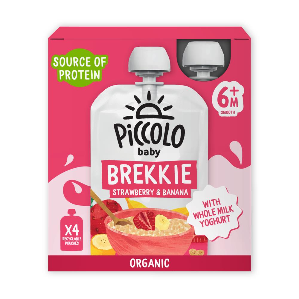 Piccolo_Piccolo Organic Strawberry & Banana Brekkie Multipack 4x100g