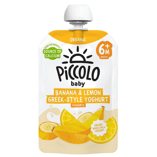 Piccolo_Piccolo Organic Banana & Lemon Greek-Style Yoghurt Stage 1 100g-Pack of 7