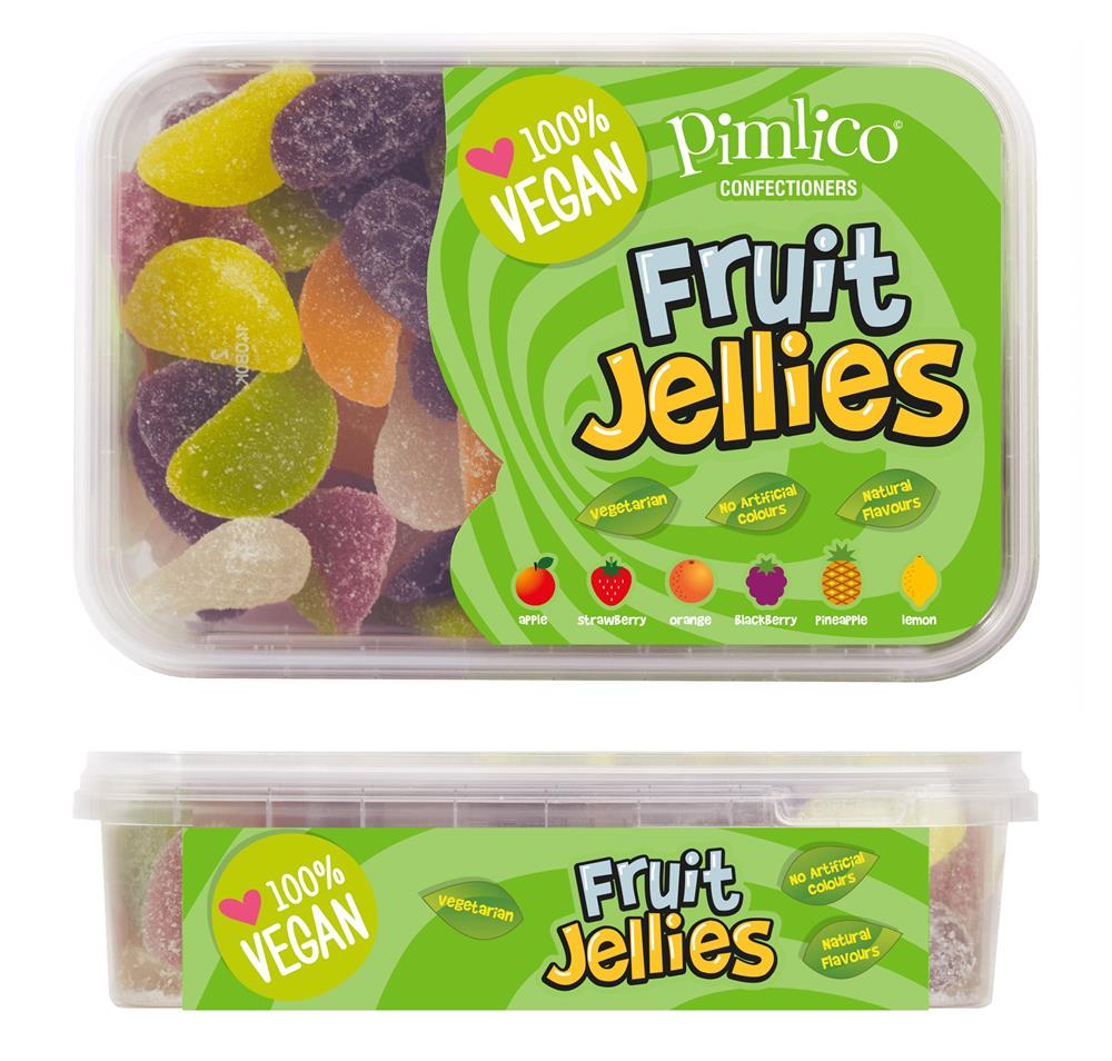 Pimlico Confectioners_Vegan Fruit Jellies Tub 450g-pack of 6