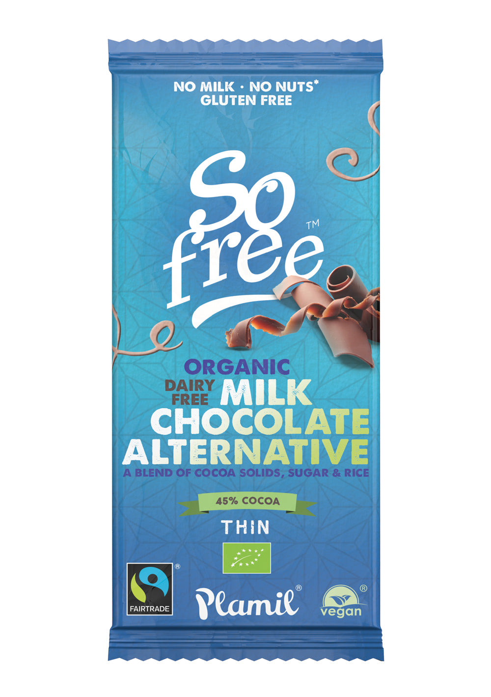 Plamil_So Free Milk Alternative Chocolate Organic Fairtrade 80g-pack of 12
