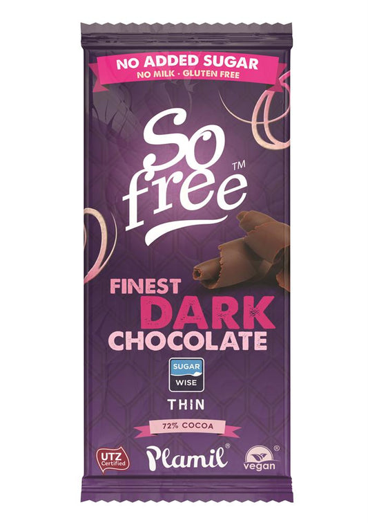 Plamil_So Free No Added Sugar Finest Dark Thin Chocolate 80g-Pack of 12