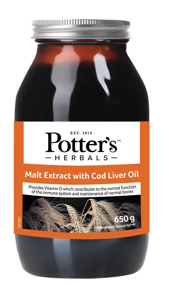 Potters_Malt Extract & Cod Liver Oil & Honey & Butterscotch 650g