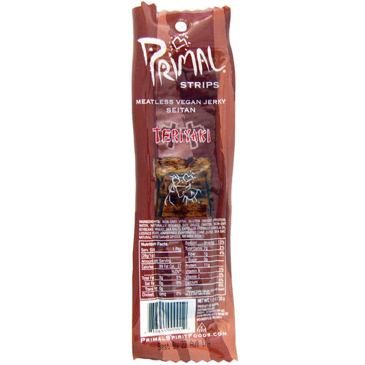 Primal Spirit_Vegan Jerky Strips Teriyaki 28g-pack of 4