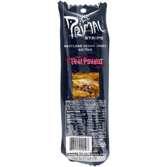 Primal Spirit_Vegan Jerky Strips Thai Peanut 28g-pack of 2