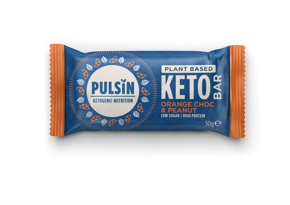 Pulsin_Choc Orange & Peanut Keto Bar 50g-pack of 18