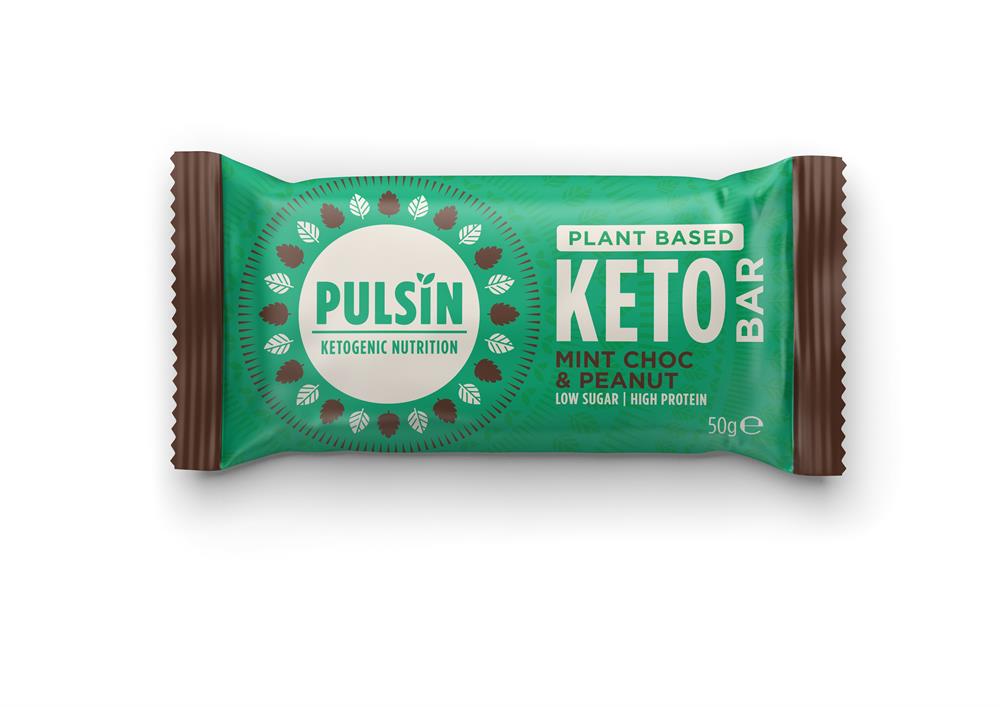 Pulsin_Choc Mint & Peanut Keto Bar 50g-Pack of 18